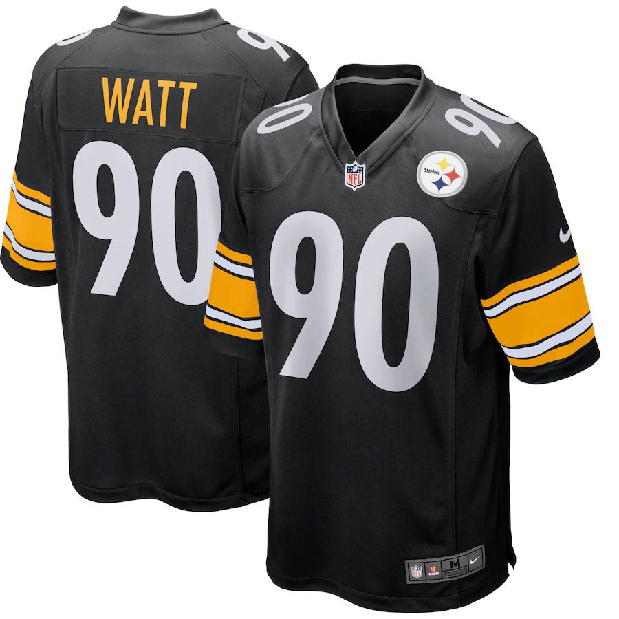 Men Pittsburgh Steelers #90 T.J. Watt Nike Black Game Player NFL Jersey->pittsburgh steelers->NFL Jersey